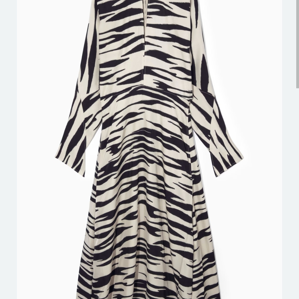 COS Monochrome Zebra Long Sleeve Dress